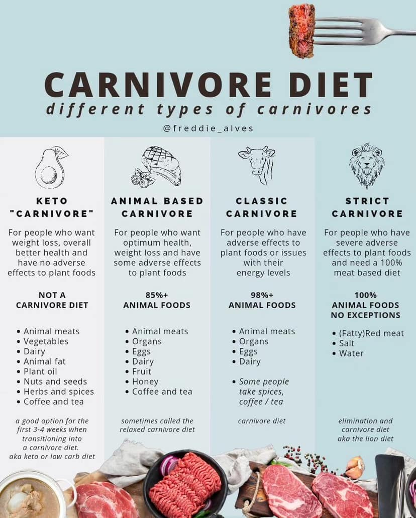 Types of carnivore diets